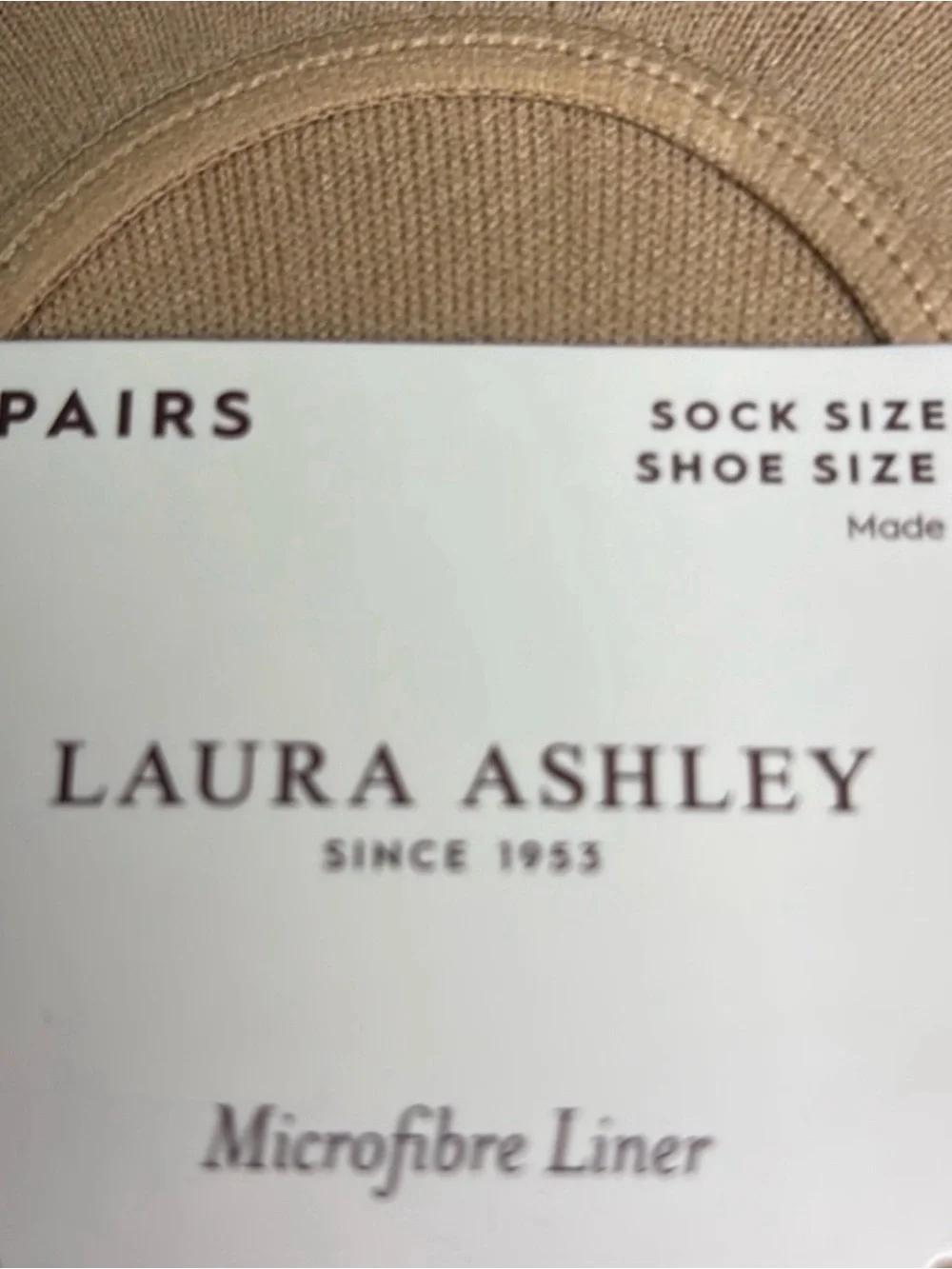 New Laura Ashley Socks Women’s 10 Pair Tan & Black Casual Microfiber Liner Socks